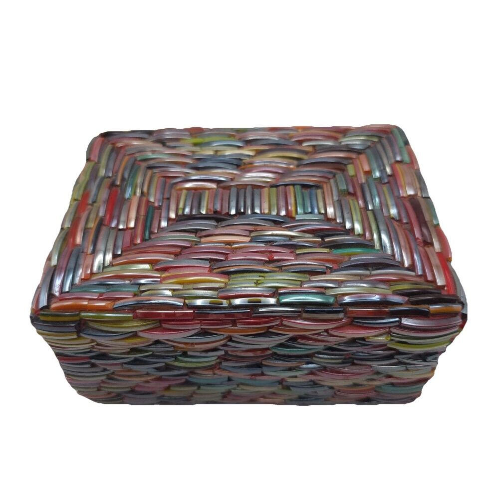 WORLD MARKET Broken Bangle Jewelry Box Glass Beads Made Great Quality Multicolor